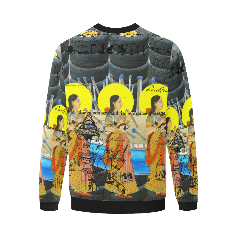1, 2, 3 V Men's Oversized Fleece Sweatshirt