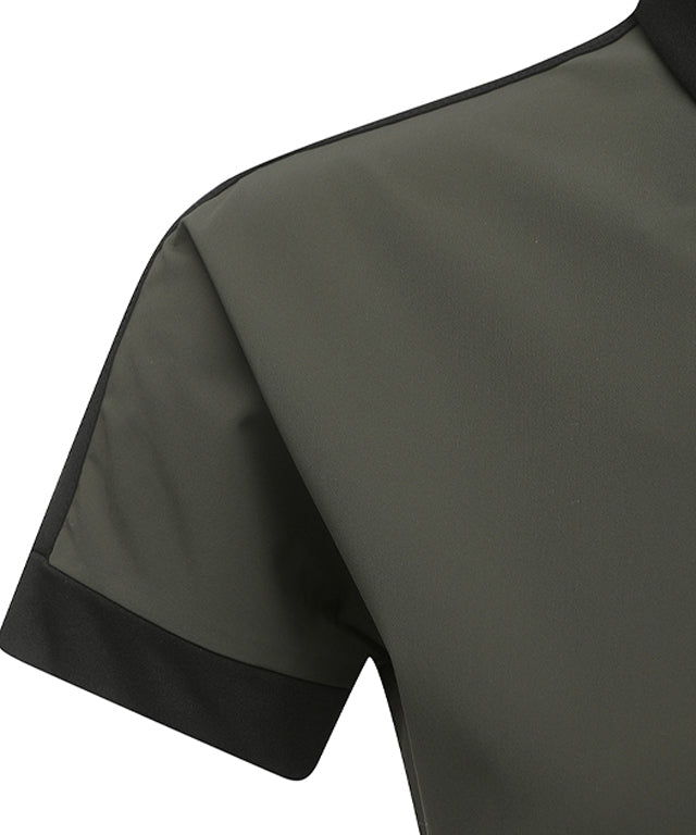 ANEW Golf: Women Back Zip Shoulder Tape Point Short T-Shirt - Khaki