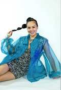 Olivia Organza Cover Up in Teal